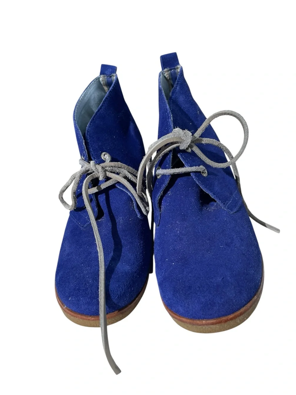 Sperry Wedge Ankle Booties Blue Suede Shoes Lace-Up Women's 6.5 Chelsea Boots
